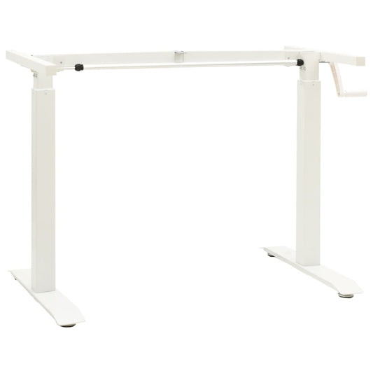 vidaXL Manual Height Adjustable Standing Desk Frame Hand Crank White/Black