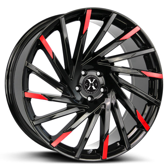 X02 Gloss Black Machined Red Tips-0